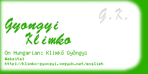 gyongyi klimko business card